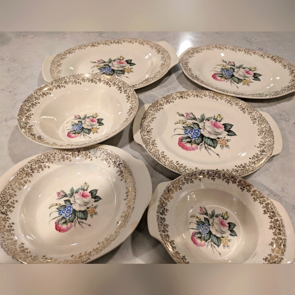 6 Royal Rose Bouquet Serving Plate